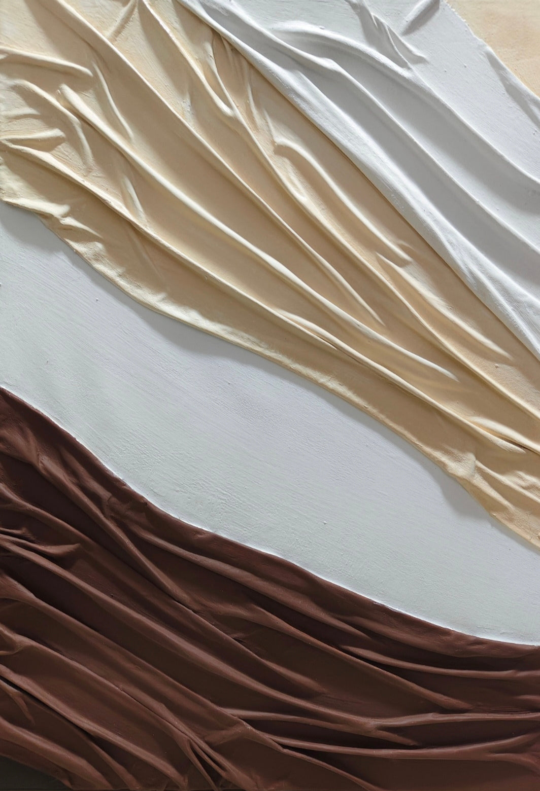 Abstract Draped Plaster Texture Canvas – Handmade Wall Art